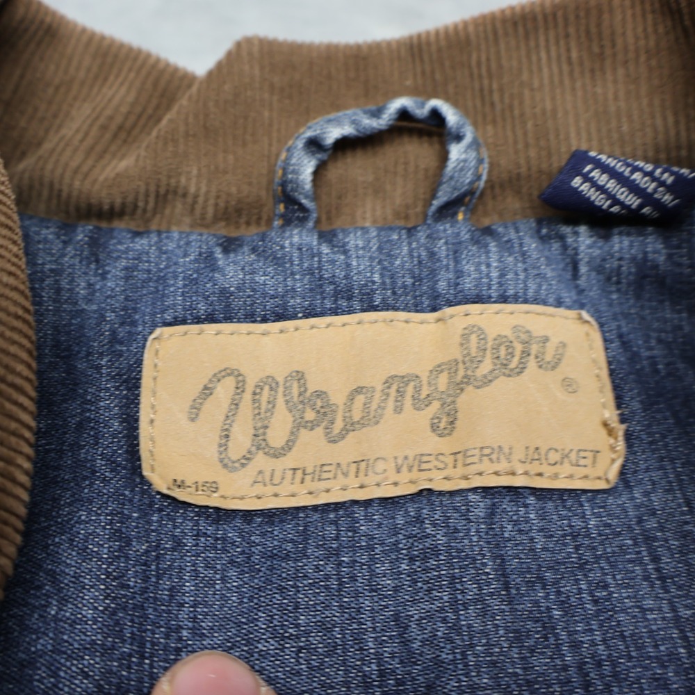 Wrangler Jacket Women Large Blue Denim Flannel Lined Rugged Classic Jean Trucker - Picture 3 of 11